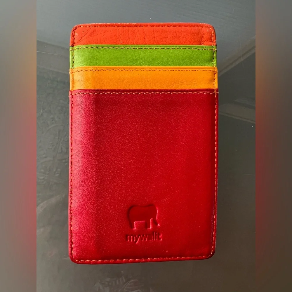 💲💳Leather Credit Card Case Holder Multicolor Red/Orange/Green/Yellow | MyWalit